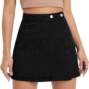 Classic Black Denim Skirt